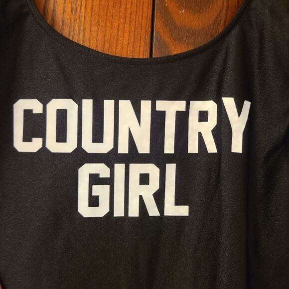 Ravesuits Country Girl One Piece Swimsuit Black XS - Picture 2 of 7